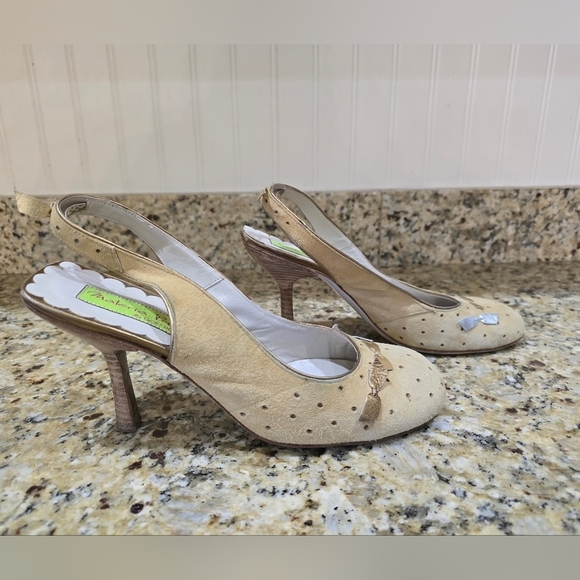 MATERIA PRIMA by GOFFREDO FANTINI Pumps Round Toe Slingback Suede EU 39.5 | US 9 - Picture 3 of 8